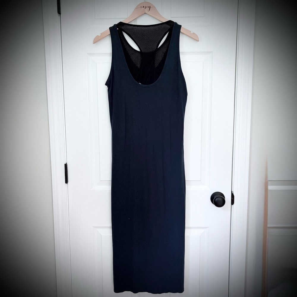 Athleta | teal mesh midi dress medium